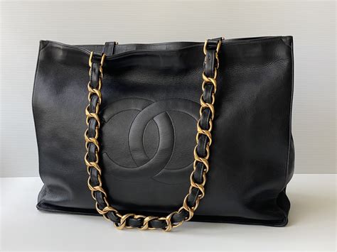 chanel black tote price|large black chanel tote bag.